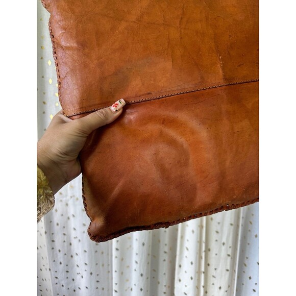 Unbranded Intricate Handmade Tooled Floral Cutout Leather Decorative Pillow - Picture 10 of 11